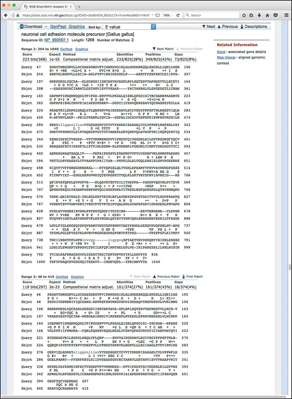 Figure 310 Detailed information on a representative BLASTP hit The header - фото 39