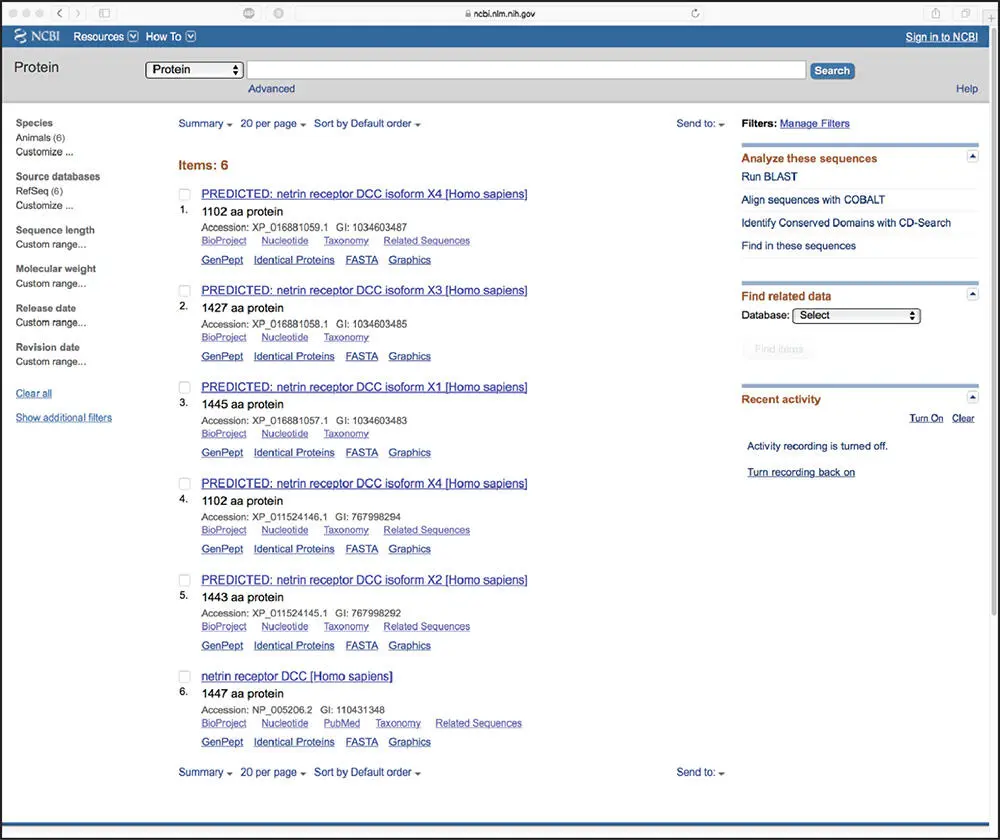 Figure 27 Entries in the RefSeq protein database corresponding to the original - фото 15
