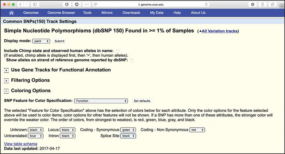 Figure 48 Configuring the track settings for the Common SNPs150 track Set - фото 59