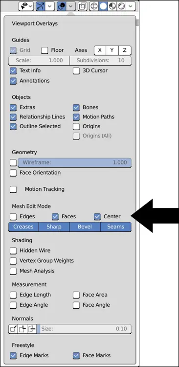 FIGURE 45Use the Viewport Overlays rollout menu to enable face centers so - фото 127