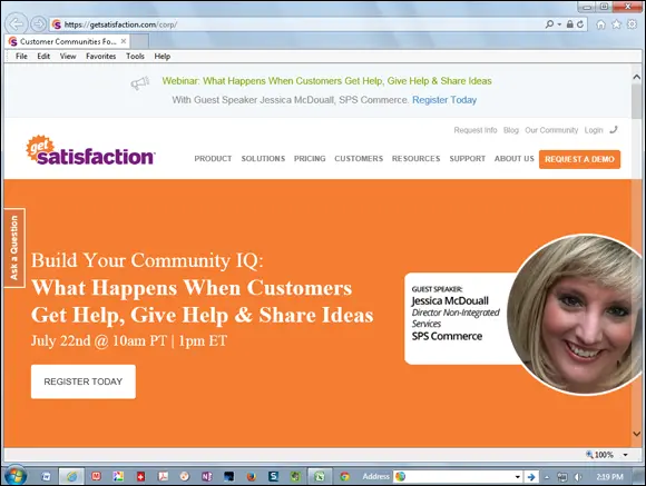 FIGURE 35The home page of Get Satisfaction SMM with offline marketing When - фото 55