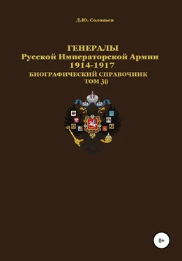 Денис Соловьев Генералы Русской Императорской Армии 1914–1917 гг. Том 30 обложка книги