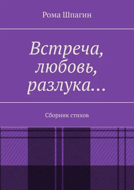 Рома Шпагин Встреча, любовь, разлука… Сборник стихов обложка книги
