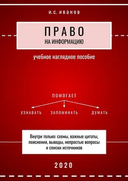 И. Иванов Право на информацию. Учебное наглядное пособие обложка книги