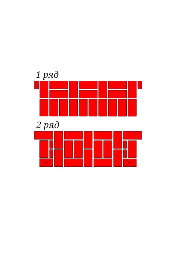 Рис10 Порядок укладки кирпичей в простенок толщиной в 2 кирпича по - фото 10