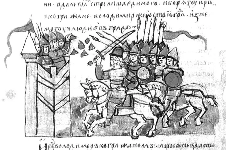 Княжеская дружина в сражении Миниатюра Радзивилловской летописи XV в Но с - фото 17