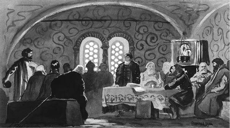 Боярская дума Акварель АП Рябушкина 1893 г Прежде мы предполагали что - фото 25