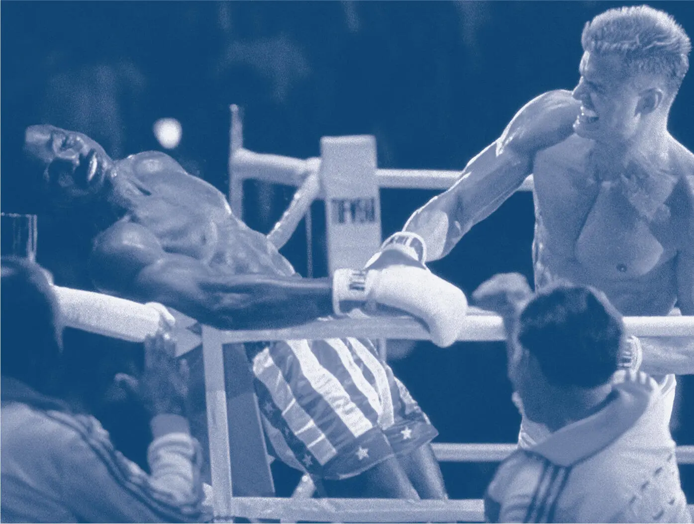 Movie scene from Rocky IV 1985 with Dolph Lundgren as Soviet boxer Ivan - фото 3