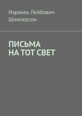 Израиль Шниперсон ПИСЬМА НА ТОТ СВЕТ обложка книги