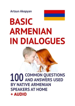 Artsun Akopyan Basic Armenian in Dialogues. 100 Common Questions and Answers Used by Native Armenian Speakers at Home + Audio