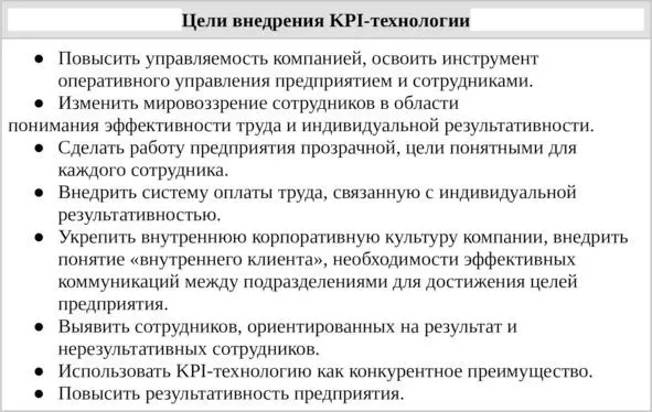 Таб 1 Цели внедрения KPIтехнологии Человек предполагает а Бог располагает - фото 5