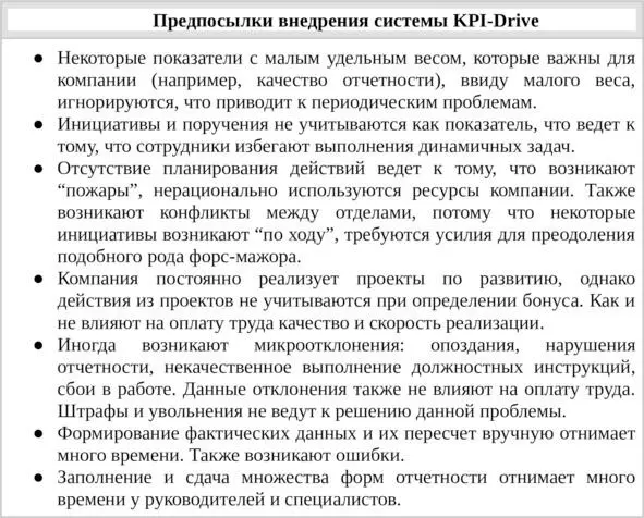 Таб 1 Предпосылки внедрения системы KPIDrive Шоро является динамично - фото 27