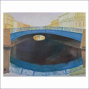 Blue bridge SaintPetersburg Canvasoil 73x92 cm 2012 Синий мост - фото 14