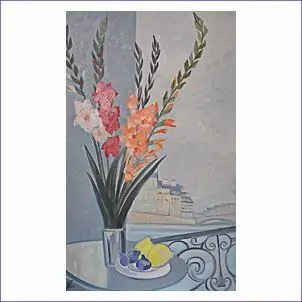 Gladioluses and Paris Canvasoil 116x73 cm 2015 Grey Paris series of - фото 22