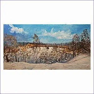 Silence 2019 32х61 cm acryl Тишина 2019 32х61 орг акрил Речка Мезинка - фото 75
