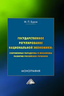 Михаил Буров Государственное регулирование национальной экономики: современные парадигмы и механизмы развития российских регионов обложка книги