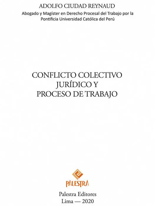 CONFLICTO COLECTIVO JURÍDICO Y PROCESO DE TRABAJO Adolfo Ciudad Reynaud - фото 1