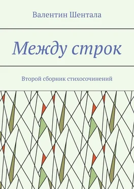 Валентин Шентала Между строк. Второй сборник стихосочинений обложка книги