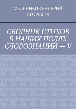 ВАЛЕРИЙ МЕЛЬНИКОВ СБОРНИК СТИХОВ В НАШИХ ПОЛЯХ СЛОВОЗНАНИЙ – V обложка книги