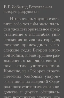 В. Зебальд Естественная история разрушения обложка книги