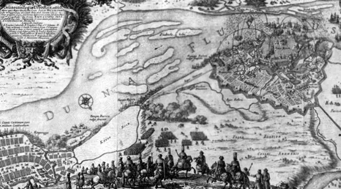 Карта артиллерийского обстрела Риги 1656 Какоето время южной частью Ливонии - фото 27