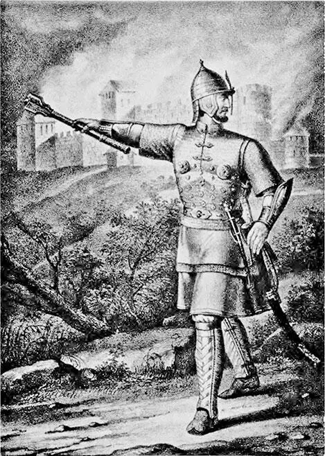 Русский ратник в панцире Иллюстрация из книги А В Висковатова Историческое - фото 36