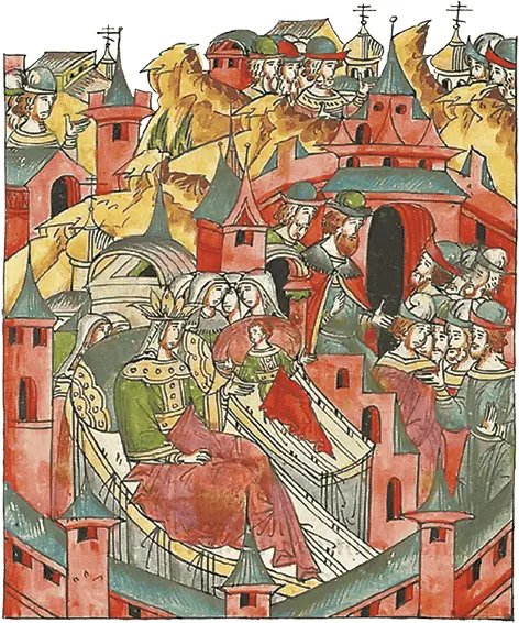 Рождение сына Василия III и Елены Глинской Ивана IV Миниатюра Лицевого - фото 105