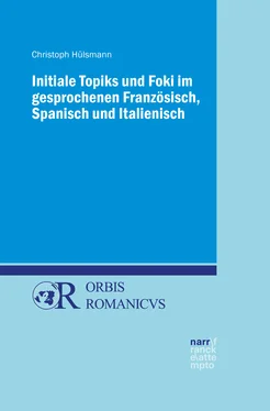 Christoph Hülsmann Initiale Topiks und Foki im gesprochenen Französisch, Spanisch und Italienisch обложка книги