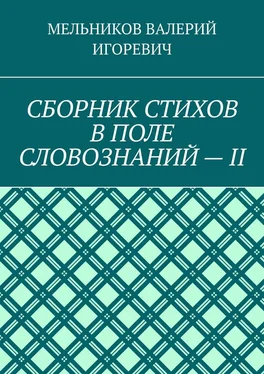 ВАЛЕРИЙ МЕЛЬНИКОВ СБОРНИК СТИХОВ В ПОЛЕ СЛОВОЗНАНИЙ – II обложка книги