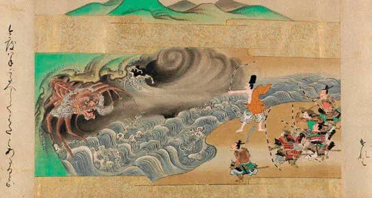 Detalle del emakimono Tawara Tōda monogatari Chester Beatty Library Dublín - фото 16