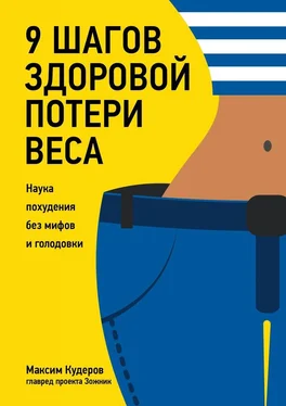 Максим Кудеров 9 шагов здоровой потери веса. Наука похудения без мифов и голодовки обложка книги