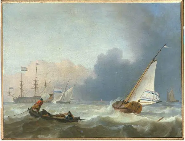 Бурное море с голландской яхтой под парусом 1694 Bakhuysen Ludolf На - фото 4