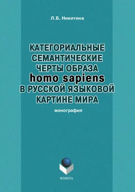 Лариса Никитина Категориальные семантические черты образа homo sapiens в русской языковой картине мира обложка книги