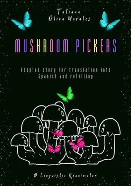 Tatiana Oliva Morales Mushroom pickers. Adapted story for translation into Spanish and retelling. © Linguistic Reanimator обложка книги