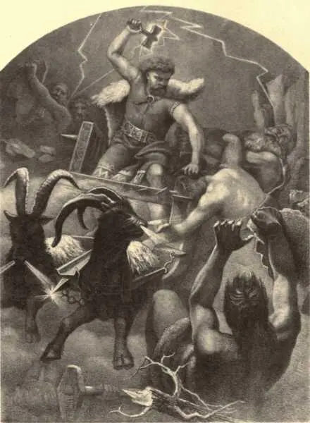 THOR THE THUNDER GOD From the painting by M E Winge Thor was reputed to - фото 2