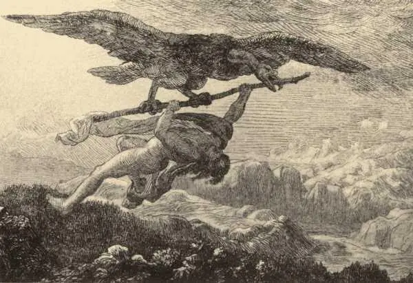 GIANT THJASSE IN THE GUISE OF AN EAGLE CARRIES OFF LOKE From an etching by - фото 3