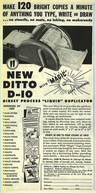 Anuncio de duplicador Ditto cuya tecnología utilizaba líquidos solventes Ca - фото 40