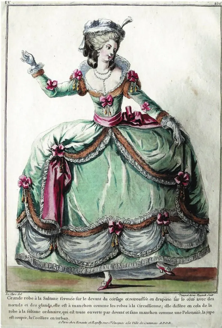 Модная картинка La Gallerie des Modes et Costumes Français 1782 Модная - фото 1