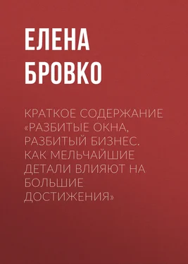 Елена Бровко Краткое содержание «Разбитые окна, разбитый бизнес. Как мельчайшие детали влияют на большие достижения» обложка книги