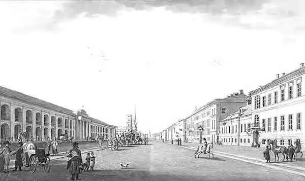 Невский проспект у Гостиного двора Раскрашенная гравюра Б Патерсена - фото 16