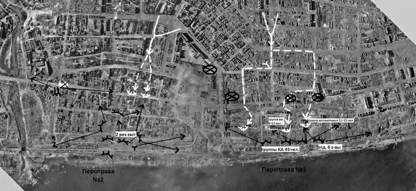 Перенесенная на аэрофотографию оригинальная схема расположения застав 79го - фото 12