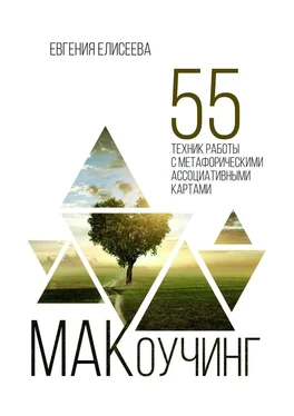 Евгения Елисеева МАКоучинг. 55 техник работы с метафорическими ассоциативными картами обложка книги