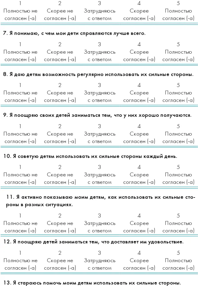 ШАГ 2 подсчитайте свои баллы согласно инструкциям ниже Выявление сильных - фото 3