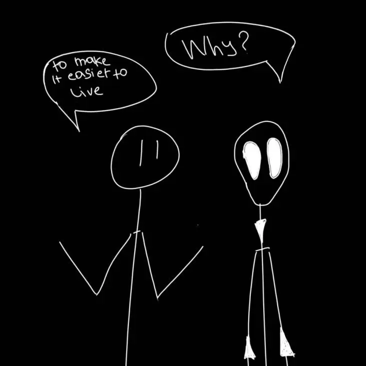 Comic 7 The Alien covers his eyes with his hands The Human smiles wide - фото 6