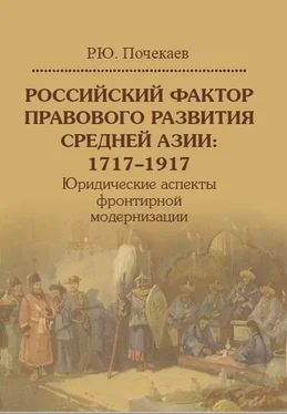 Роман Почекаев Российский фактор правового развития Средней Азии: 1717–1917. Юридические аспекты фронтирной модернизации обложка книги