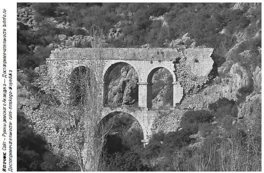 Акведук в ущелье Особый интерес в городе представляют руины римского акведука - фото 87