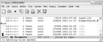 Emacs marks all the files starting with ch and tells you how many it marked - фото 89