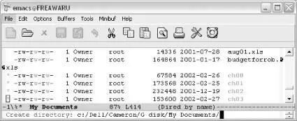 Emacs asks for a directory name Windows Type novel Enter Emacs creates - фото 90