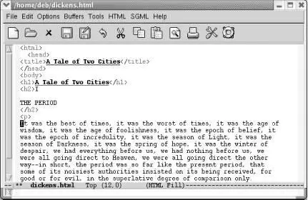 dickenshtml with tags showing Type Cc Tab Emacs hides the tags You can - фото 161