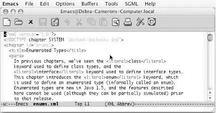 Editing a document that uses the DocBook DTD Mac OS X Note that Emacs - фото 170
